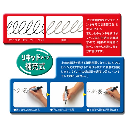 ぺんてる　ホワイトボードマーカー　タフ　中字丸芯　黒　ＭＷ５０Ｍ－Ａ　１セット（１０本）3