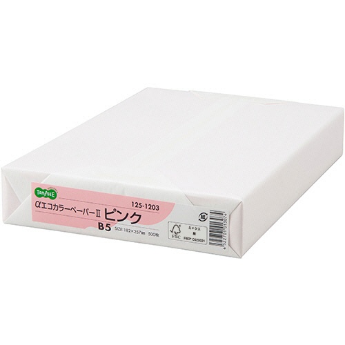 ＴＡＮＯＳＥＥ　αエコカラーペーパーＩＩ　Ｂ５　ピンク　１セット（２５００枚：５００枚×５冊）1