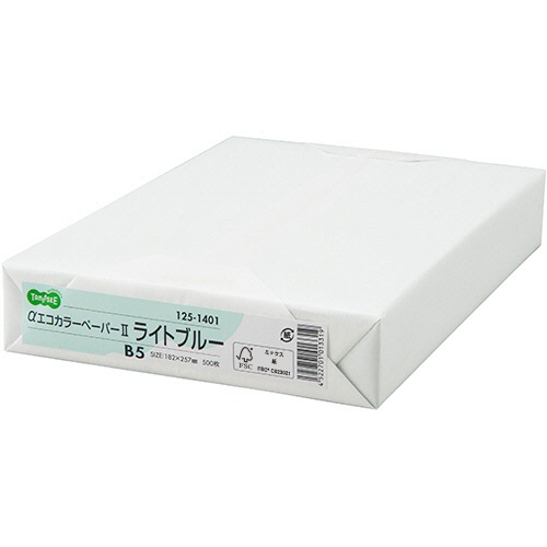 ＴＡＮＯＳＥＥ　αエコカラーペーパーＩＩ　Ｂ５　ライトブルー　１セット（２５００枚：５００枚×５冊）1