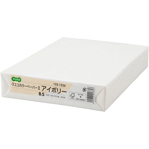 ＴＡＮＯＳＥＥ　αエコカラーペーパーＩＩ　Ｂ５　アイボリー　１セット（２５００枚：５００枚×５冊）1