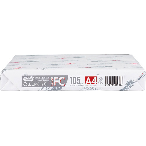 たのめーる】TANOSEE αエコペーパー タイプFC A4 厚口 105g 1セット たのめーる】TANOSEE αエコペーパー タイプFC A4 厚口 105g 1セット