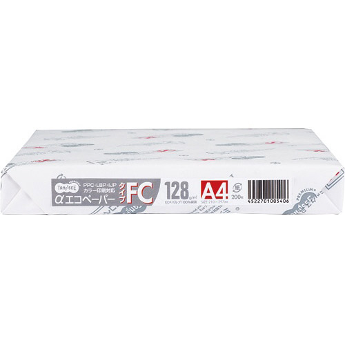 【クリックで詳細表示】TANOSEE αエコペーパー タイプFC A3 特厚口 128g 1セット(800枚：200枚×4冊) AEFC128-A3