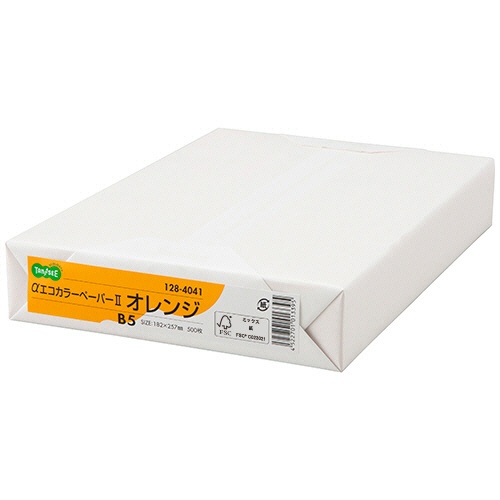 ＴＡＮＯＳＥＥ　αエコカラーペーパーＩＩ　Ｂ５　オレンジ　１セット（２５００枚：５００枚×５冊）1