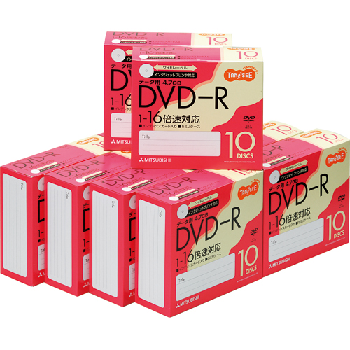 【クリックでお店のこの商品のページへ】TANOSEE データ用DVD-R 4.7GB 1-16倍速 ホワイトワイドプリンタブル 5mmスリムケース DHR47JP10T 1セット(100枚：10枚×10パック) DHR47JP10T