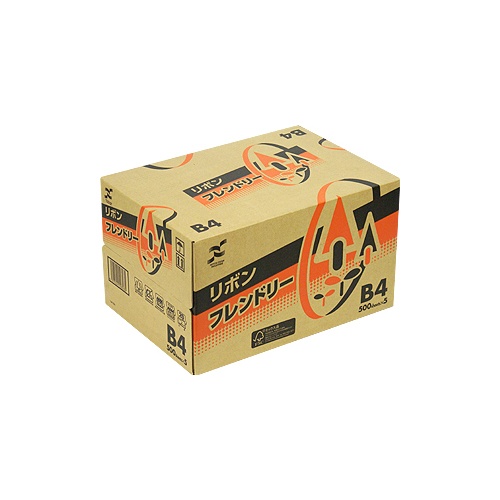 日本製紙　リボンフレンドリー　Ｂ４　ＲＢＮＦ－Ｂ４　１セット（２５００枚：５００枚×５冊）1