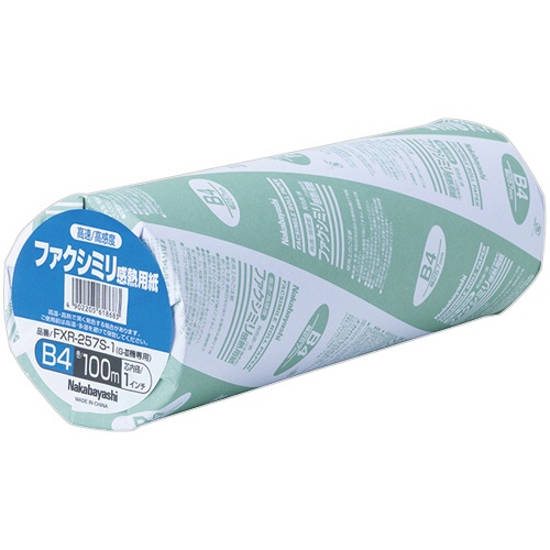 ナカバヤシ　ファクシミリ用感熱紙　Ｂ４　幅２５７ｍｍ×長さ１００ｍ　芯内径１インチ　ＦＸＲ－２５７Ｓ－１　１セット（６本）1