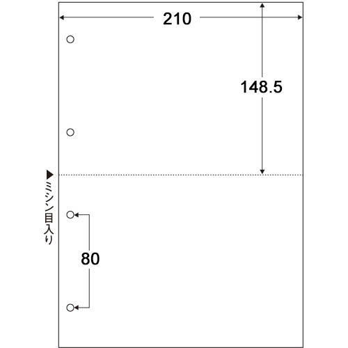 ＴＡＮＯＳＥＥ　マルチプリンタ帳票（スーパーエコノミー）　Ａ４　白紙　２面　４穴　１セット（５００枚：１００枚×５冊）2