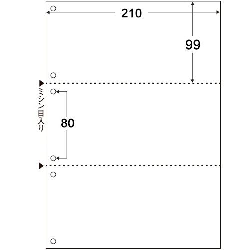 ＴＡＮＯＳＥＥ　マルチプリンタ帳票（スーパーエコノミー）　Ａ４　白紙　３面　６穴　１セット（５００枚：１００枚×５冊）2