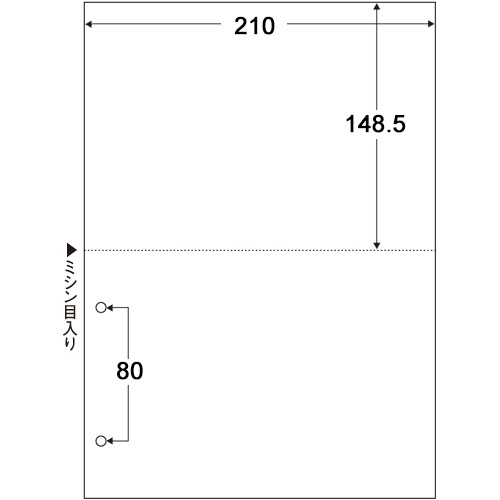 ＴＡＮＯＳＥＥ　マルチプリンタ帳票（スーパーエコノミー）　Ａ４　白紙　２面　２穴　１セット（５００枚：１００枚×５冊）2