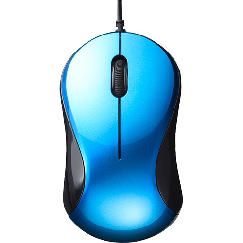 バッファロー　有線　ＢｌｕｅＬＥＤ　静音　３ボタンマウス　ブルー　ＢＳＭＢＵ１００ＢＬ　１セット（５個）1