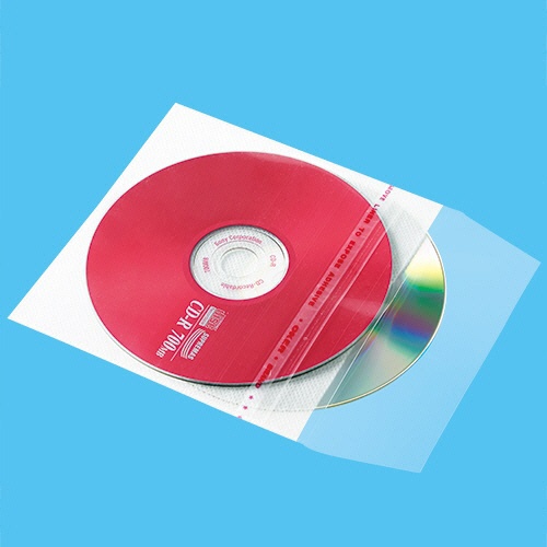 ＴＡＮＯＳＥＥ　ＣＤ・ＤＶＤ不織布ケース　封付　両面２枚収納　１セット（５００枚：１００枚×５パック）2