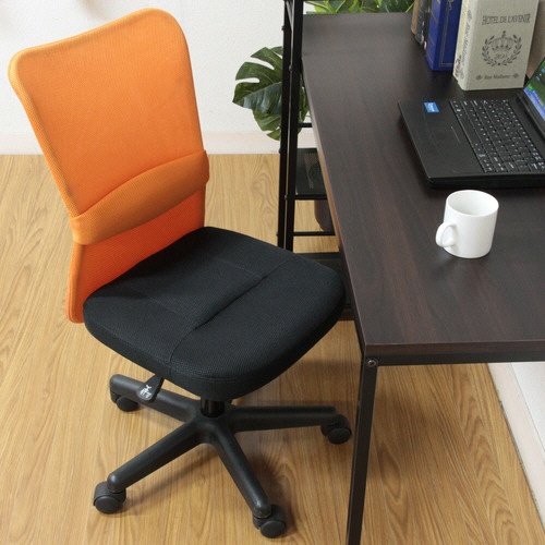 不二貿易　メッシュバックチェアー　ハンターII　肘なし　オレンジ　ＨＦ－３８ＯＲ　１セット（４脚）8