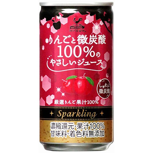 たのめーる 神戸居留地 りんごと微炭酸100 のやさしいジュース 185ml 缶 1ケース 本 の通販