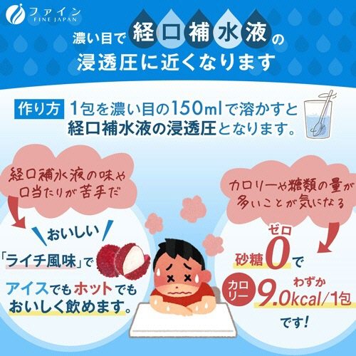 ファイン　イオンドリンク　ビタミンプラス　ライチ風味　３．２ｇ／本　１セット（６６本：２２本×３箱）7