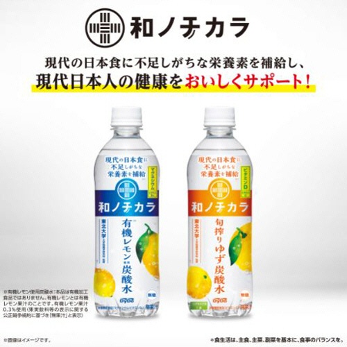 ダイドードリンコ　和ノチカラ　有機レモン使用炭酸水　５００ｍＬ　ペットボトル　１セット（４８本：２４本×２ケース）5