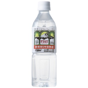 富士ミネラルウォーター　非常用５年保存水　５００ｍｌ　ペットボトル　１ケース（２４本）1