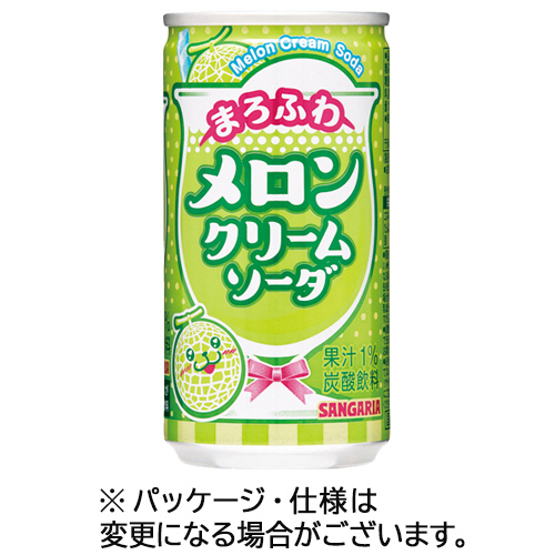 たのめーる】サンガリア まろふわメロンクリームソーダ 190g 缶
