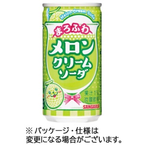 サンガリア　まろふわメロンクリームソーダ　１９０ｇ　缶　１ケース（３０本）1