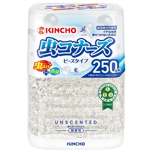 大日本除蟲菊　ＫＩＮＣＨＯ　虫コナーズ　ビーズタイプ　２５０日用　無香性　１セット（５個）1