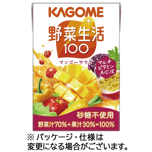 カゴメ　野菜生活１００　マンゴーサラダ　１００ｍＬ　紙パック　１ケース（３０本）1