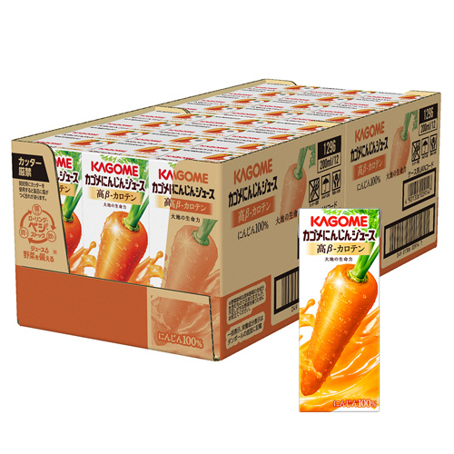 【期間限定】 たのめーる】カゴメ 高β-カロテン 紙 200ml にんじんジュース 野菜ジュース・フルーツジュース