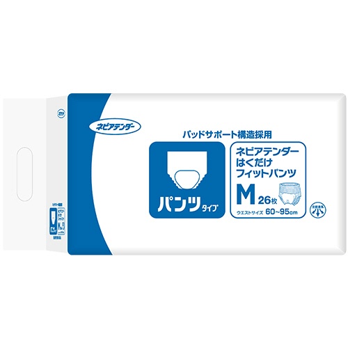 王子ネピア　ネピアテンダー　はくだけフィットパンツ　Ｍ　１セット（１０４枚：２６枚×４パック）1