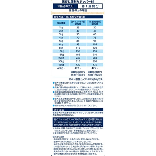 アース・ペット　ファーストチョイス　Ｃｈｏｉｃｅ　Ｓ　ダイエットしたい子に　高齢犬７歳以上　２．２ｋｇ（５５０ｇ×４袋）／パック　１セット（４パック）3