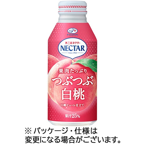 不二家　ネクター果肉たっぷり　つぶつぶ白桃　３８０ｇ　ボトル缶　１ケース（２４本）1