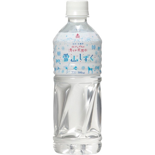 ゴールドパック　北アルプスの清らか天然水　雪山しずく　５００ｍｌ　ペットボトル　１ケース（２４本）1