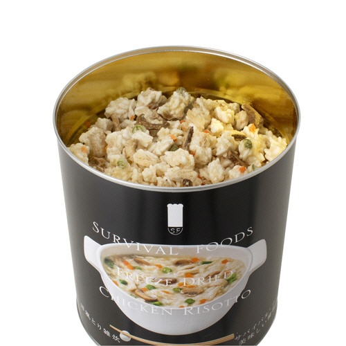 セイエンタプライズ　サバイバルフーズ　大缶（１号缶）　洋風とり雑炊（約１０食相当）　２５年保存　１セット（６缶）3