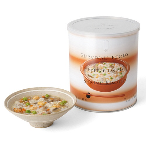 セイエンタプライズ　サバイバルフーズ　小缶（２号缶）　洋風えび雑炊（約２．５食相当）　２５年保存　１セット（６缶）4