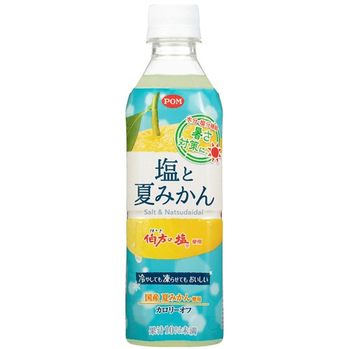 えひめ飲料　ＰＯＭ　塩と夏みかん　４９０ｍｌ　ペットボトル　１ケース（２４本）1