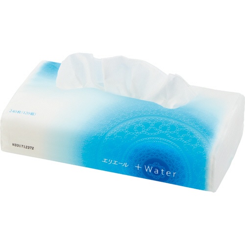 大王製紙　エリエール＋Ｗａｔｅｒ　ソフトパックティシュー　１２０組／個　１セット（９０個：５個×１８パック）2