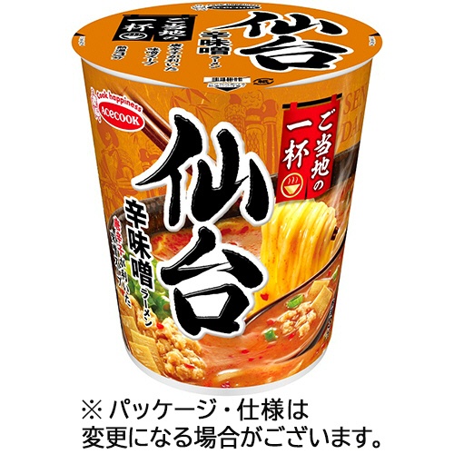 エースコック　ご当地の一杯　仙台　辛味噌ラーメン　６２ｇ　１ケース（１２食）1