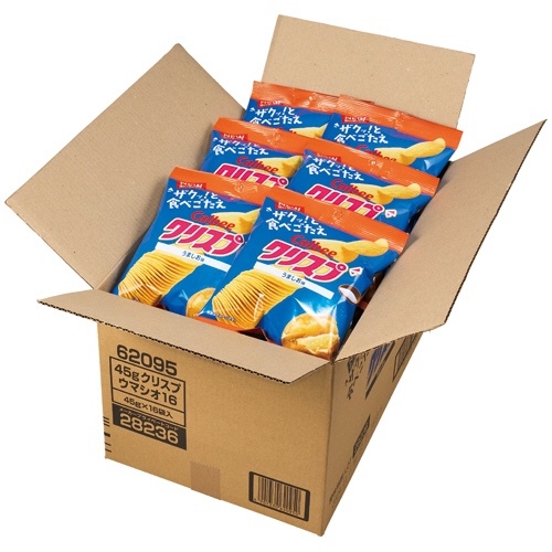 カルビー　クリスプ　うましお味　４５ｇ／パック　１セット（１６パック）2