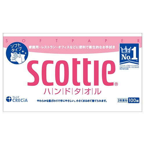 日本製紙クレシア　スコッティ　ハンドタオル１００　１００組／パック　１セット（６０パック）2