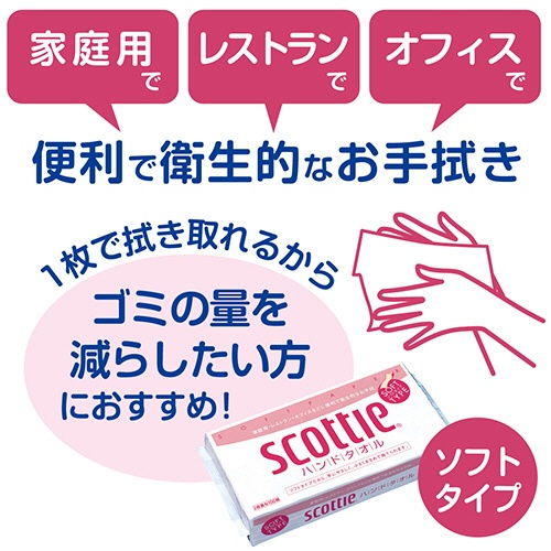 日本製紙クレシア　スコッティ　ハンドタオル１００　１００組／パック　１セット（６０パック）3