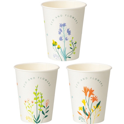 ＴＡＮＯＳＥＥ　紙コップ　ＡＮＤ　ＦＬＯＷＥＲＳ（アンド　フラワーズ）　２７５ｍＬ（９オンス）　１セット（２５０個：５０個×５パック）1