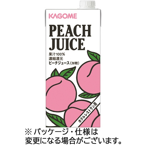 カゴメ　ホテルレストラン用　ピーチジュース　１Ｌ　紙パック（口栓付）　１ケース（６本）1