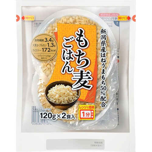 越後製菓　もち麦ごはん　１２０ｇ／食　１セット（２４食：２食×１２パック）1