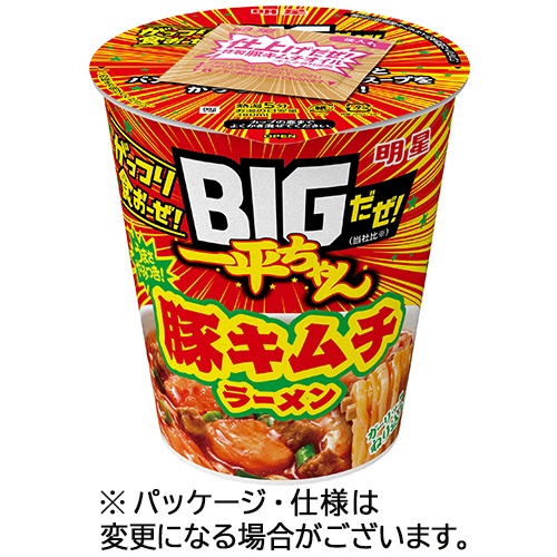 明星食品　ＢＩＧだぜ！一平ちゃん　豚キムチラーメン　９２ｇ　１ケース（１２食）1