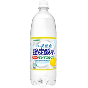 サンガリア　伊賀の天然水　強炭酸水　グレープフルーツ　１Ｌ　ペットボトル　１ケース（１２本）1