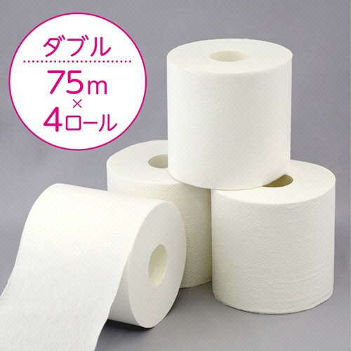 日本製紙クレシア　スコッティ　フラワーパック　３倍長持ち　ダブル　芯あり　７５ｍ　１セット（４８ロール：４ロール×１２パック）2