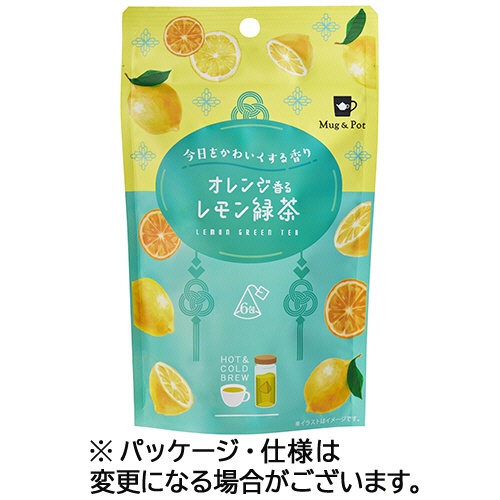 東京ティートレーディング　Ｍｕｇ＆Ｐｏｔ　オレンジ香るレモン緑茶　１セット（１８バッグ：６バッグ×３袋）1