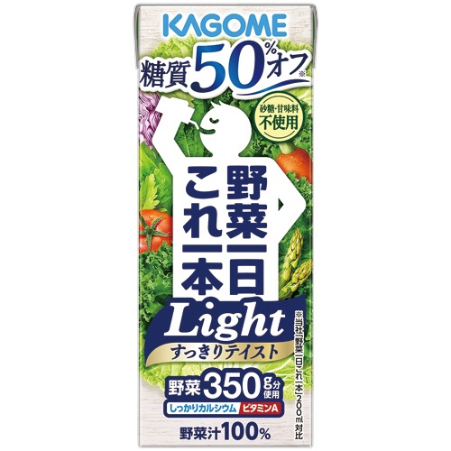 カゴメ　野菜一日これ一本　Ｌｉｇｈｔ　２００ｍｌ　紙パック　１セット（４８本：２４本×２ケース）1