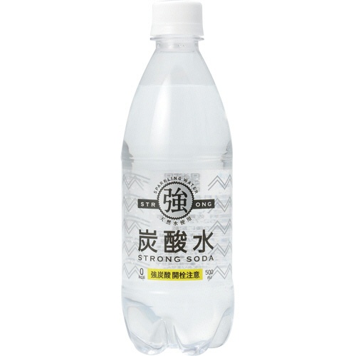 友桝飲料　強炭酸水　５００ｍｌ　ペットボトル　１セット（７２本：２４本×３ケース）1