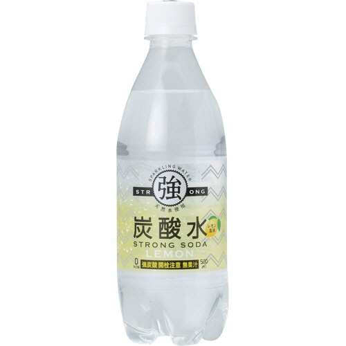 友桝飲料　強炭酸水レモン　５００ｍｌ　ペットボトル　１セット（７２本：２４本×３ケース）1