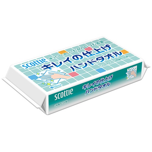 日本製紙クレシア　スコッティ　キレイの仕上げ　ハンドタオル１００　１００組／パック　１セット（６０パック）1