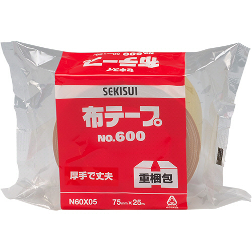 たのめーる】積水化学工業 布テープ No.600V 75mm×25m たのめーる】積水化学工業 布テープ No.600V 75mm×25m