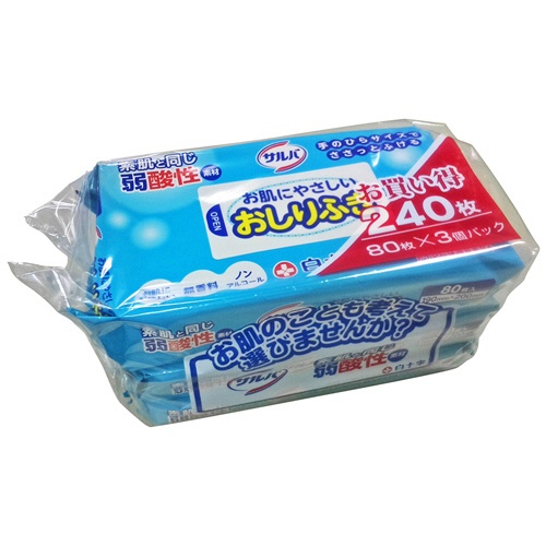 白十字　サルバ　お肌にやさしいおしりふき　１セット（９６０枚：２４０枚×４パック）1